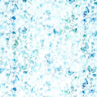 Ethereal - Butterflies Blue Yardage