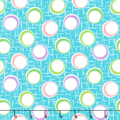 On the Bright Side - Inner Dots Blue Razz Yardage