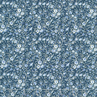 Garden Delights III - Blue Delicate Blooms Yardage