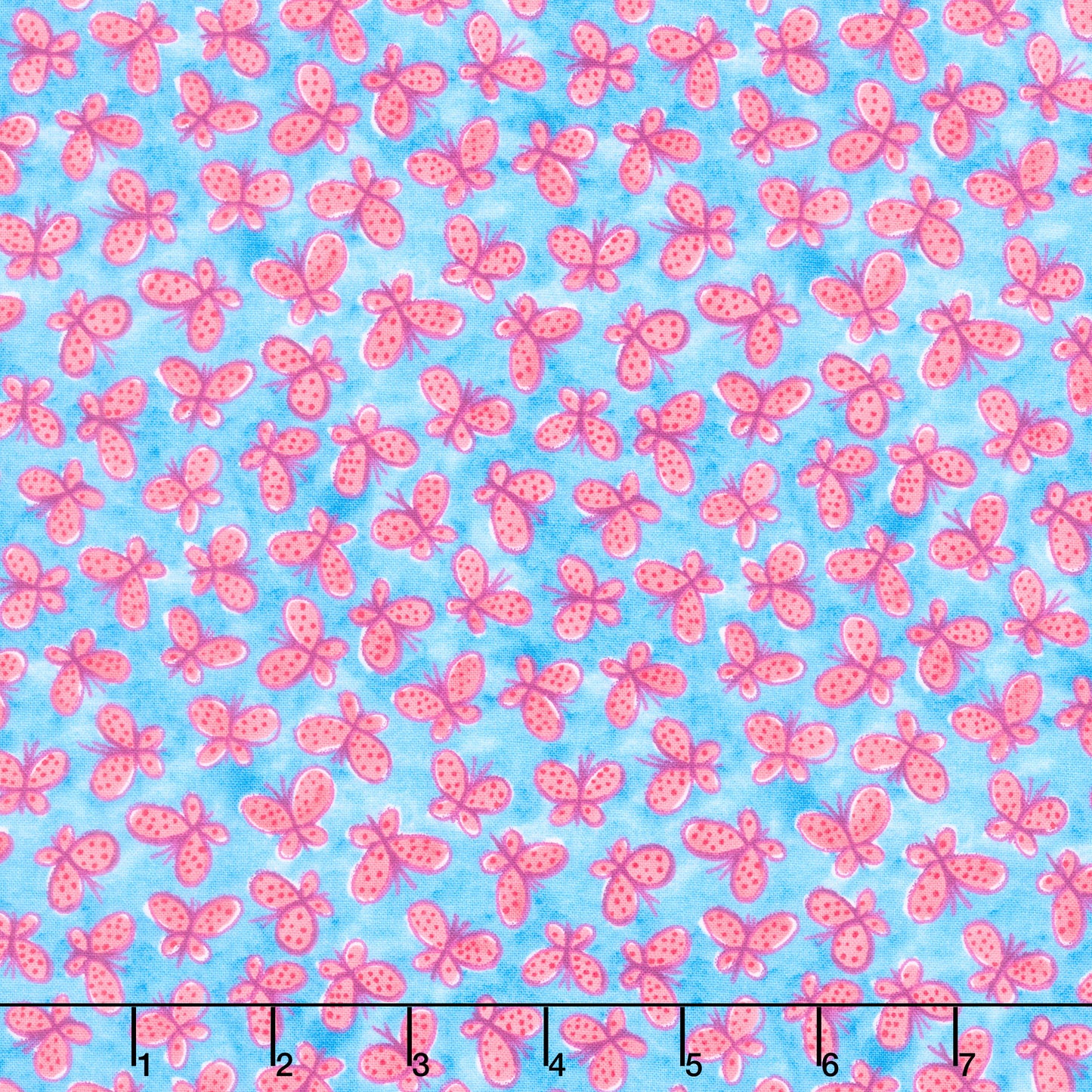 Whimsy Daisical II - Butterflies Blue Yardage Primary Image