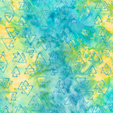 Chromatic Batiks - Triangles Turquoise Green Yardage Primary Image