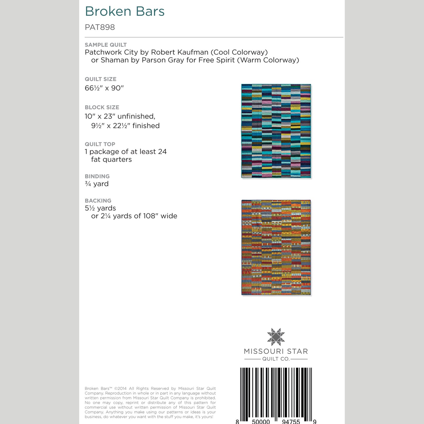 Digital Download - Broken Bars Pattern by Missouri Star Alternative View #1