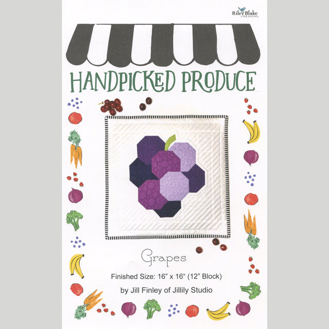 Handpicked Produce Quilt Pattern - Grapes - FOR MARKET STORE & WEBSITE Primary Image