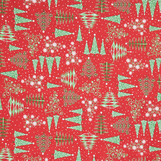 Christmas Night - Red Trees Yardage