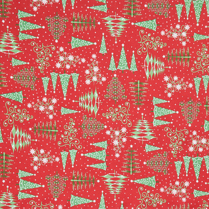 Christmas Night - Red Trees Yardage