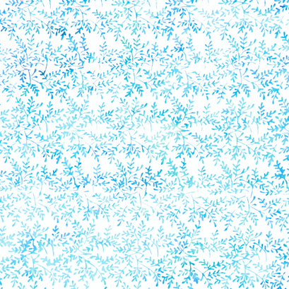 Morning Glory Batiks - Mini Sprigs White Yardage