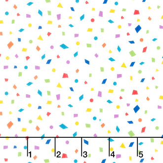 Party Time - Tossed Confetti White Yardage