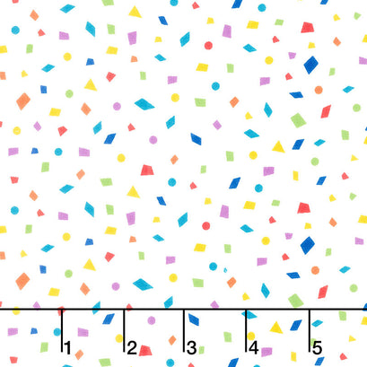 Party Time - Tossed Confetti White Yardage