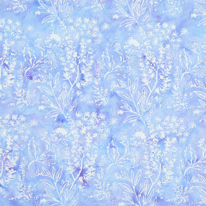 English Lavender Batiks - Mixed Herb Blue Sky Yardage