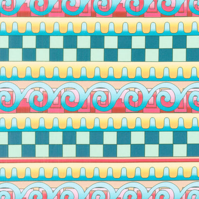 Lush Border - Multi Blue Yellow Red Green Yardage