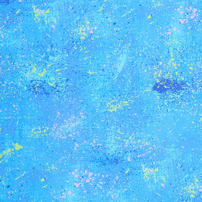 Color Wheel - Splatter Cerulean 108" Wide Backing Yardage
