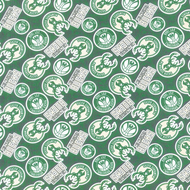 NBA - Milwaukee Bucks Sticker Toss Green Yardage Primary Image