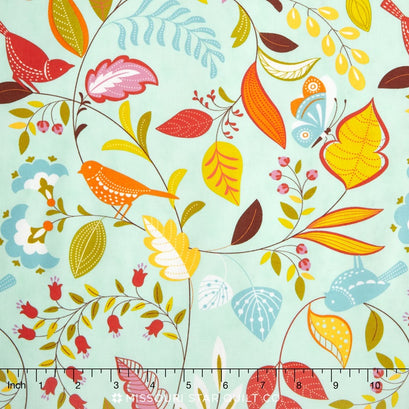 Wing & Leaf - Birds & Branches Robin's Egg Yardage