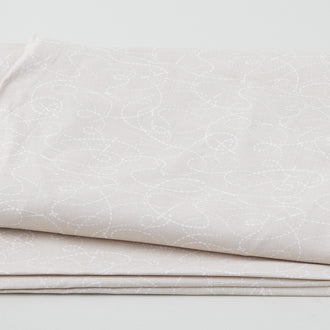Needle & Thread - Threaded Lines & Needle White on Cream 108" Wide 3 Yard Cut
