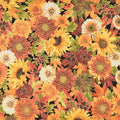 Thankful - Packed Harvest Bouquets Black Metallic Yardage Primary Image
