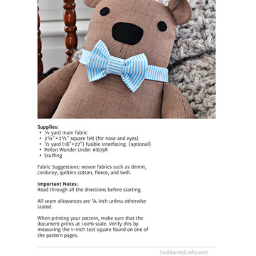 Digital Download - Debonair Bear Pattern Alternative View #3