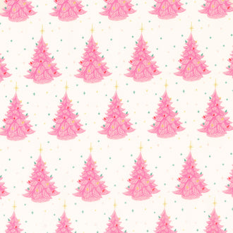 Merry Kitchmas - Christmas Trees Cream Yardage
