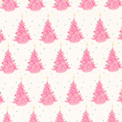 Merry Kitchmas - Christmas Trees Cream Yardage