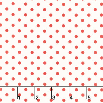 Sweet Melodies - Polka Dots Ivory Red Yardage