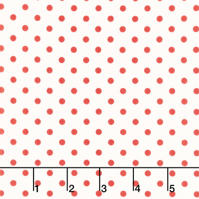 Sweet Melodies - Polka Dots Ivory Red Yardage