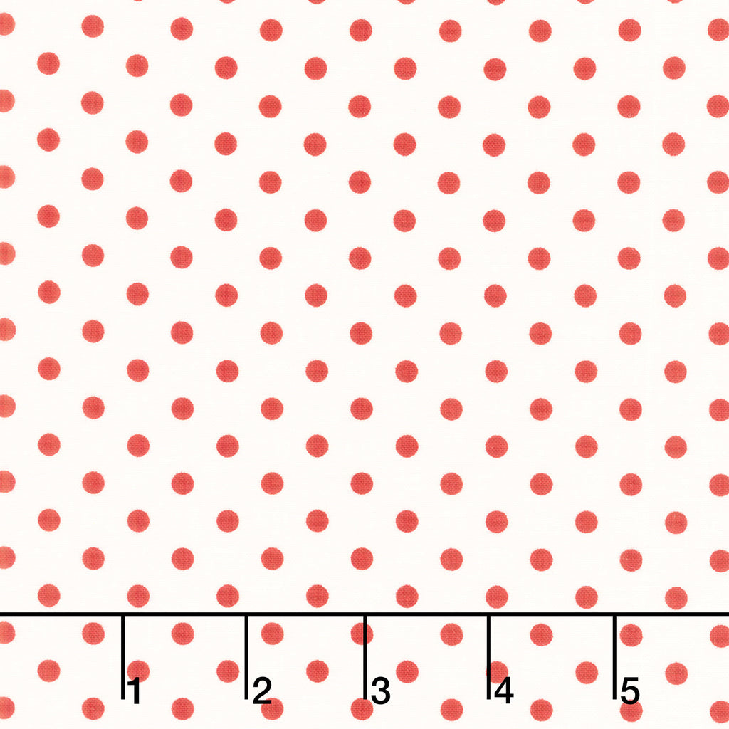 Sweet Melodies - Polka Dots Ivory - Red Yardage Primary Image