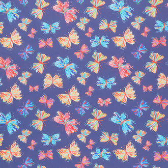 Kindness Always - Butterflies Navy Digitally Printed Yardage