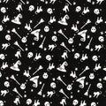 Hey Bootiful - Witch Icons Charcoal Glow in the Dark Yardage Primary Image