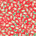 Holiday Charms - Holiday Colorstory Stockings Crimson Metallic Yardage