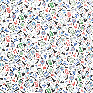 Novelty - Timeless Treasures - Mahjong Black Yardage Primary Image