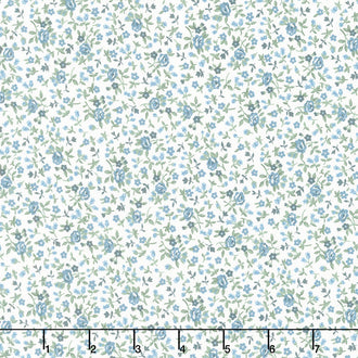 Dwell - Meadow Cream Blue Yardage
