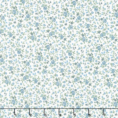 Dwell - Meadow Cream Blue Yardage