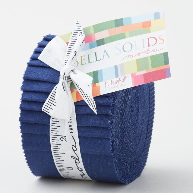 Bella Solids Admiral Blue Junior Jelly Roll Primary Image