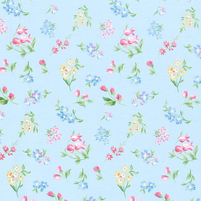 Serene - Blossoms Blue Yardage
