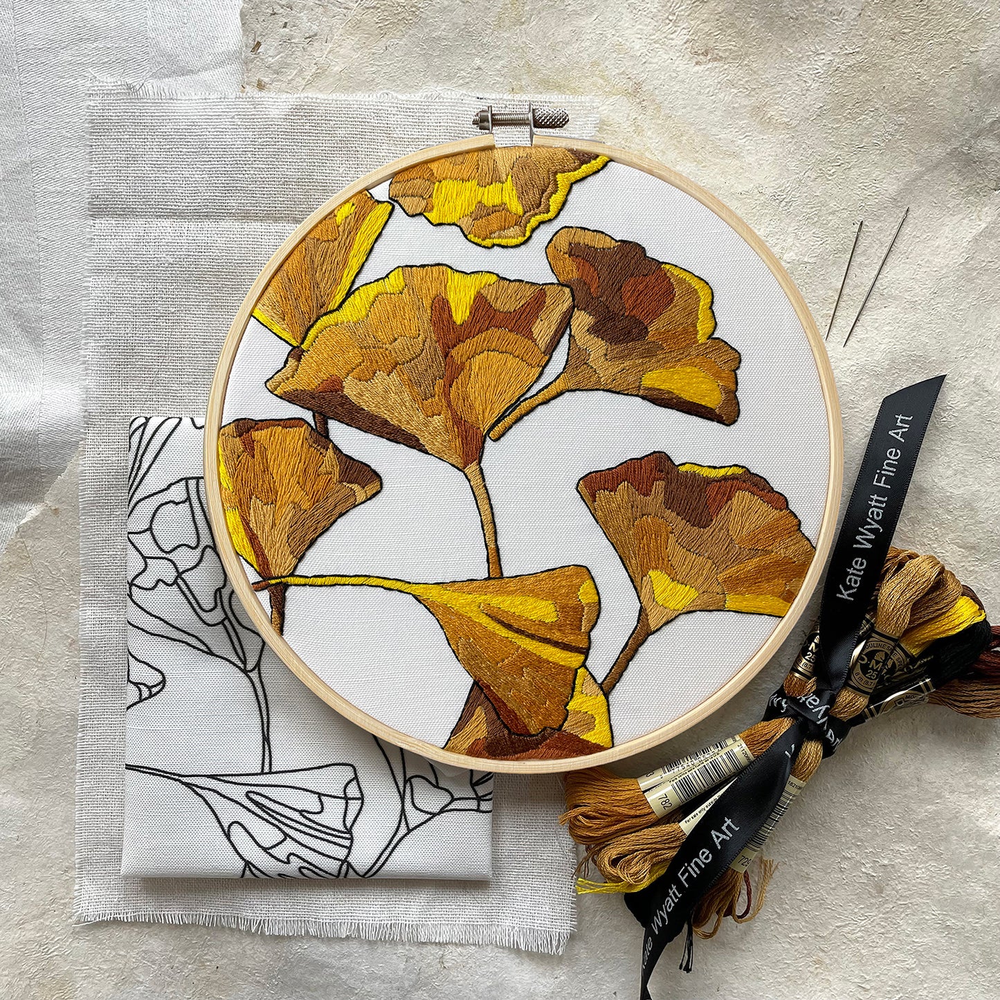 Ginkgo Leaves Botanical Embroidery Kit Primary Image
