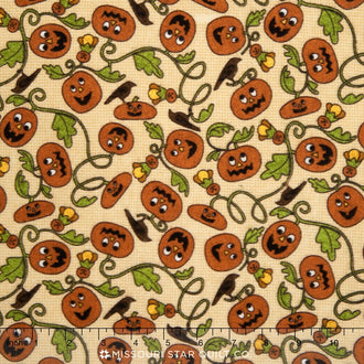 Pumpkin Party Flannel - Pumpkin Patch Tan Yardage