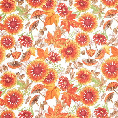Forest Frolic - Indian Blanket Flowers Cream Yardage