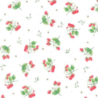 Strawberry Season - Strawberries White Yardage