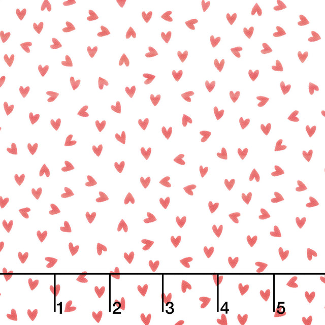 My Valentine - Heart Toss White Yardage Primary Image