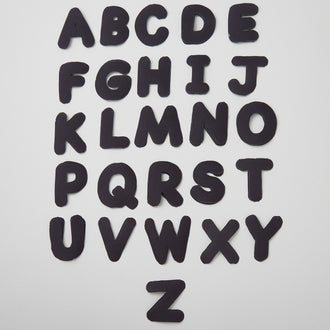 Missouri Star Iron-on Fabric - Black Round Alphabet