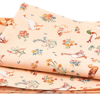 Farm Meadow - Farm Fowl Peach 2 Yard Cut