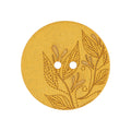 Recycled Hemp 28mm Laser Button - Mustard Primary Image