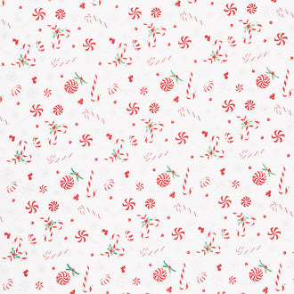 Frosty Merry-Mints - Sweets Toss White Yardage