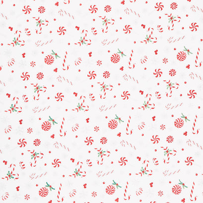 Frosty Merry-Mints - Sweets Toss White Yardage