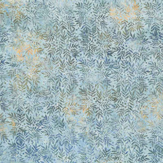 Naturescape Batiks - Leaves and Fruits Blue Shark Yardage