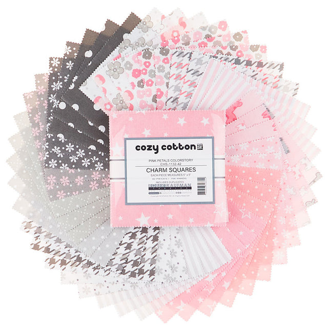 Cozy Cotton Flannels - Pink Petals ColorstoryCharm Pack Primary Image