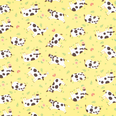 Cuddly Countryside - Cows Yellow Yardage