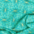 Alluring Butterflies - Petal Geo Turquoise Metallic Yardage Alternative View #1