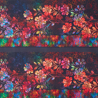 Impressions - Floral Border Stripe Multi Yardage