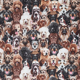 Dogs (Timeless Treasures) - Packed Dogs Portrait Natural Yardage Primary Image