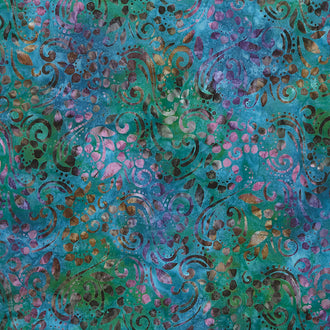 Artisan Batiks - Sun Forest Swirls Aquamarine Yardage